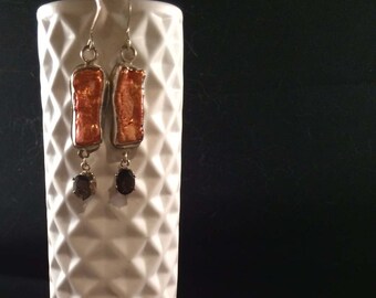 Smoky Quartz & Pearl Earrings