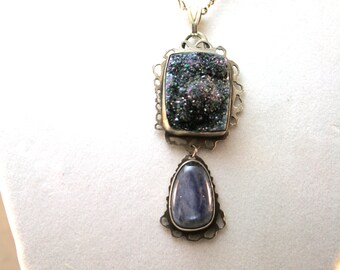Druzy and Kyanite Necklace