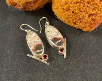 CrazyLace Agate and Garnet Earrings