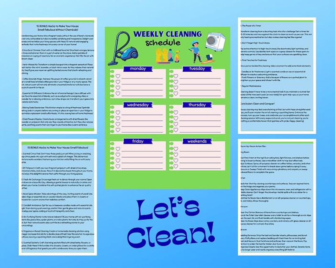 Cleaning Routine Planner | Weekly Checklist Template | Printable ...