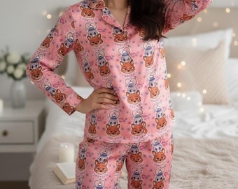 Zootopia Chibi Pyjamas Set, Nick Judy Flash Clawhauser Print PJs, Unisex Pyjamas