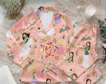 Ensemble pyjama Mulan, pyjamas de famille assortis Mushu et Little Brother