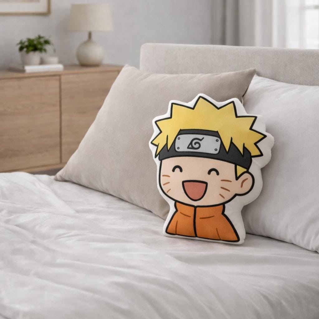 Discover Smiling Ninja Anime Style Printed Pillow