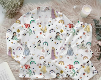 Ensemble de pyjama arc-en-ciel pour princesses Disney