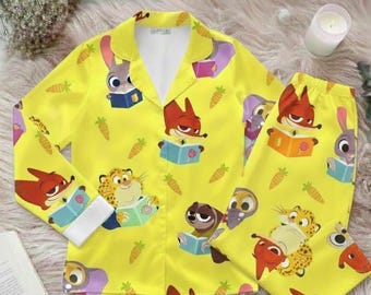 Nick und Judy Pyjamas Set, Zootopia Paar Nachtwäsche, Fox Bunny Passende PJs