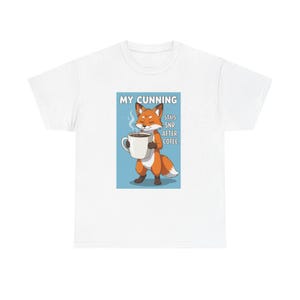 Cunning Fox Coffee T-Shirt: Unisex Heavy Cotton Tee, Animal Lover Gift