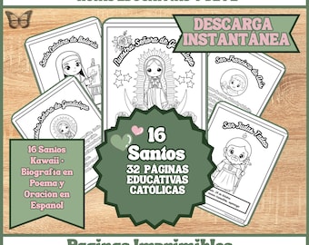 Katholische Heilige zum Ausmalen | Spanische Katechismusaktivität (PDF Imprimible)