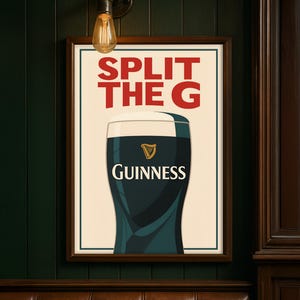 Split the G Guinness Print | Irish Pub Poster