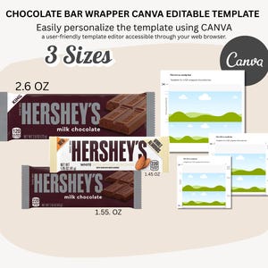 Editable Chocolate Bar Wrapper Templates | 3 Sizes, Canva (Digital Download)