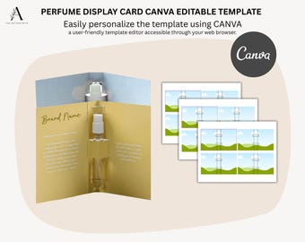 Perfume Display Card Template | Editable Canva DIY Label Packaging | Fragrance Sample Card Digital Download