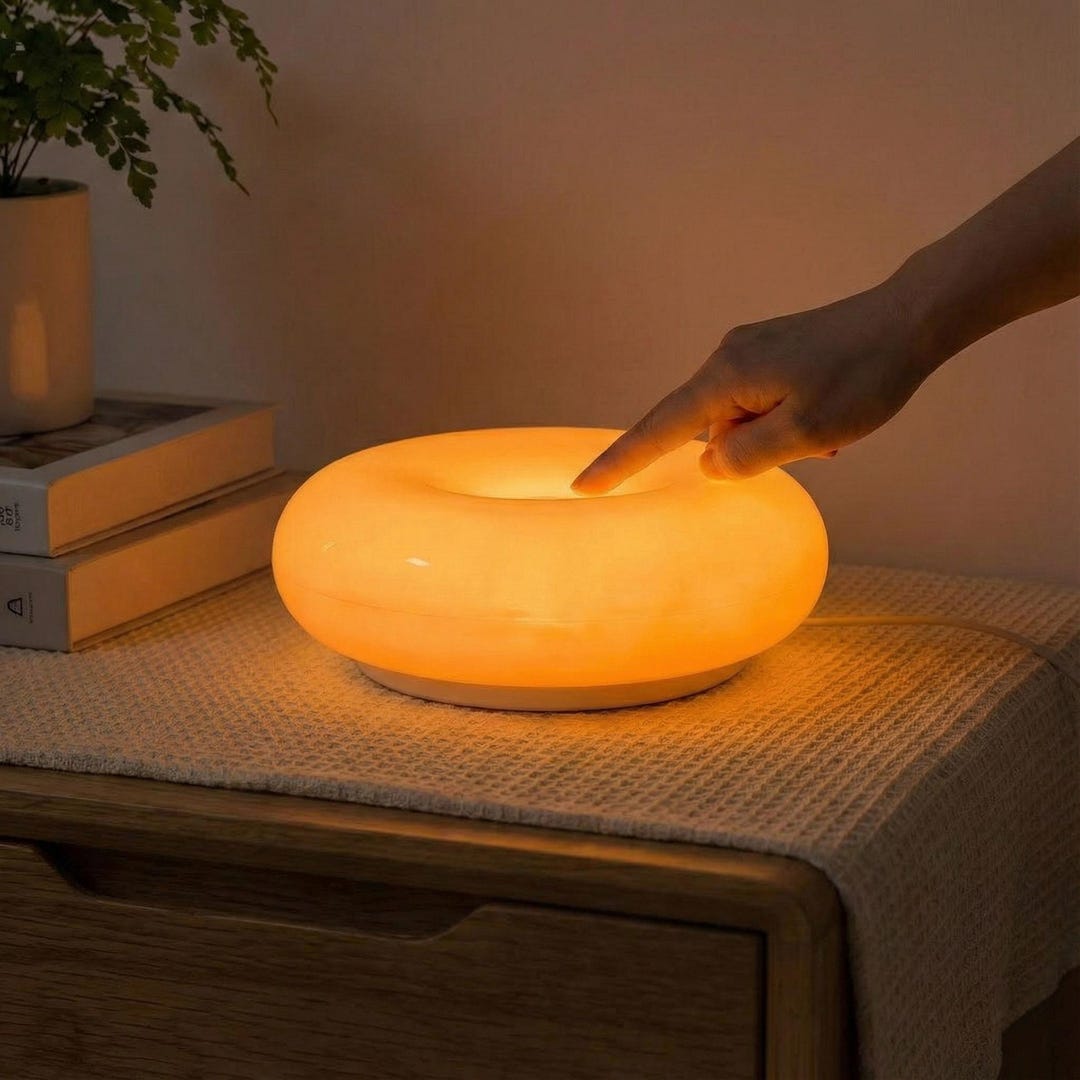 Donut LED Lamp – Soft Glow Night Light, Cozy Space Decor, Modern Desk ...
