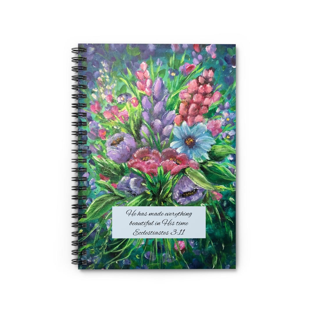 Floral Scripture Notebook | Bible Verse Journal Ecclesiastes 3:11 - Etsy