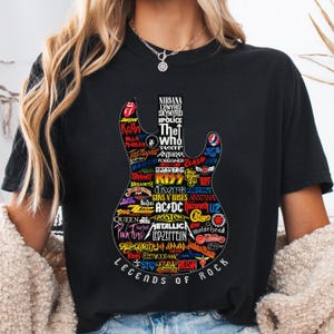 Legends of Rock T-Shirt: Vintage Guitar Graphic Tee for Music Lovers
