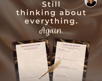 Soirée Brain Dump à imprimer pour femme | Feuille de travail sur la réflexion nocturne | Journal de routine du coucher | PDF A4 et lettre US