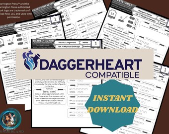 Daggerheart Compatible NPC Only Adversary Stat Blocks, Tier 1 Enemy Cards (PDF Download)