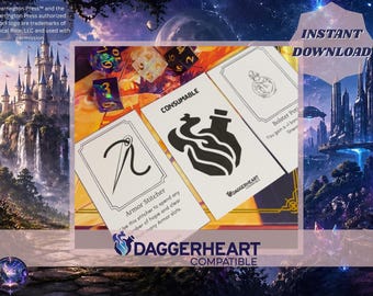 Daggerheart Compatible Consumable Item Cards, Printable Loot (PDF Download)