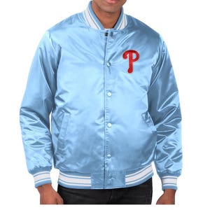 Philadelphia Phillies Satin Varsity Jacket – Classic MLB Bomber for Die-Hard Fans