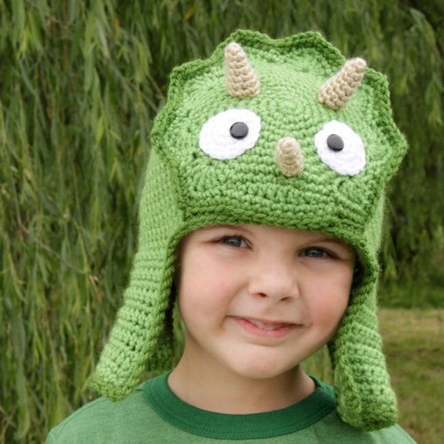 Worsted Weight Triceratops Hat Crochet 