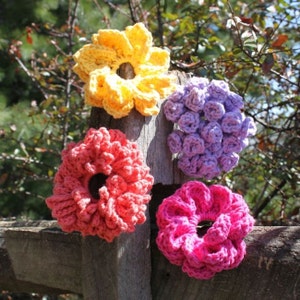 Großer Knopf Austauschbare Blumen - Häkelanleitung - Erlaubnis zum Verkauf von fertigen Artikeln