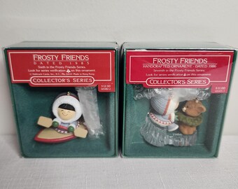 1985 & 1986 Frosty Friends Handcrafted Ornaments