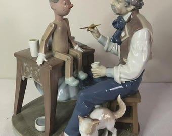 Lladro The Puppet Maker Vintage Porcelain Figurine