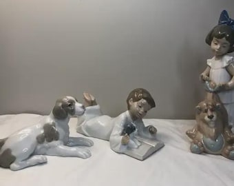 3 x Vintage Nao by Ladro Porcelain Figurines Lot