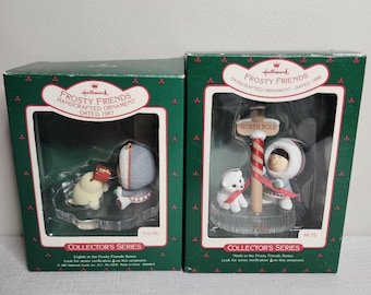 1987, 1988 & 1989 Frosty Friends Handcrafted Ornaments