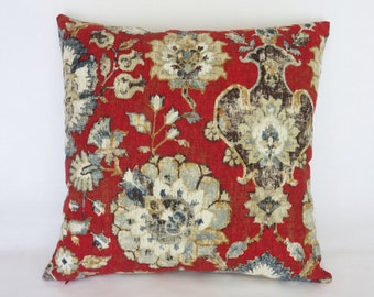 Red And Blue Pillow Etsy