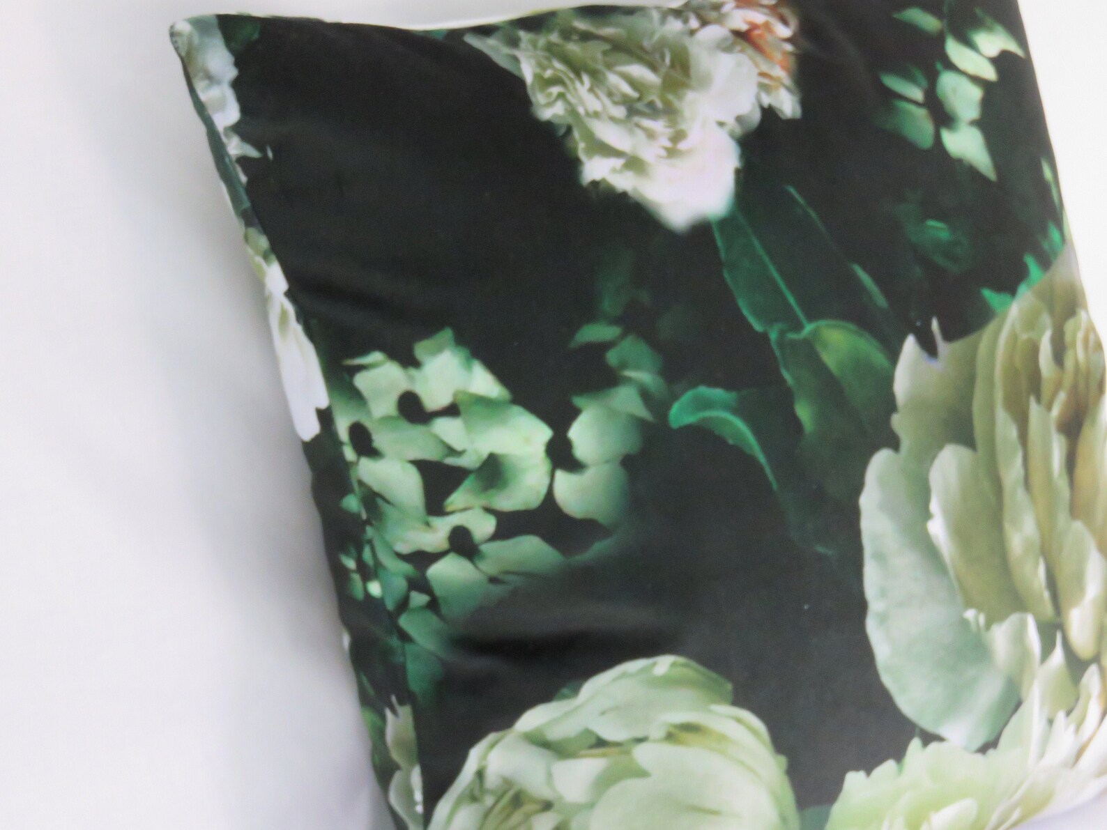 White and Blush Pink Roses Pillow Cover on Black Suede Velour Etsy