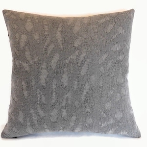 Grey Matelasse Pillow Cover, Quilt Texture 17&quot; - 18&quot; Square Cushion, Gray Contemporary Abstract Pattern