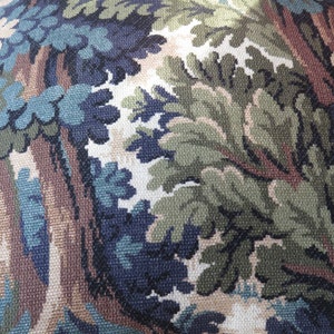 Green Forest Pillow Cover, 17 18 Square, Trees & Leaves, Cotton Print of Verdure Tapestry in Teal, Olive, Brown, Blue Tones image 6