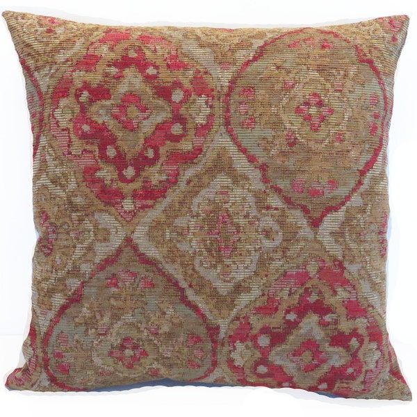 Red Gold Pillow Etsy