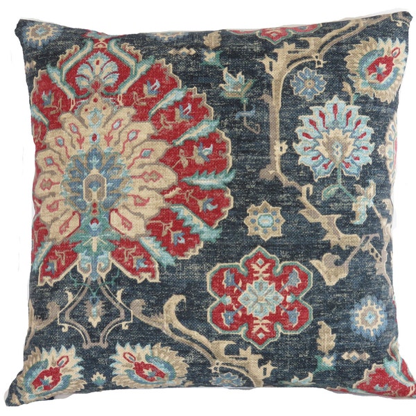 Red and Teal Pillow Etsy