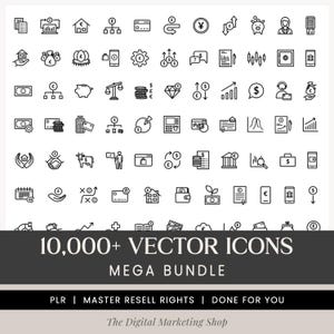 Vector Icons Mega Bundle, SVG PNG Files, Commercial Use, Digital Graphics for Crafters