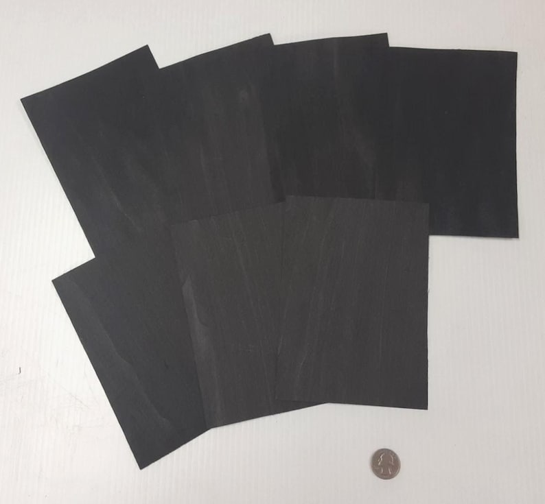 1 Lot Of 7pcs Dyed Black Raw Veneer Shorts, Lot #111 image 1