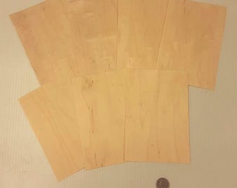 1 Lot Of 7pcs Flat Cut Maple Raw Veneer Shorts, Lot #7301