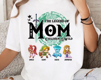 Camisa personalizada de la leyenda de mamá, camisa Zelda Korok, camisa de mamá leyenda, aliento de lo salvaje, camisa Zelda, lágrimas del reino, camisa de jugador