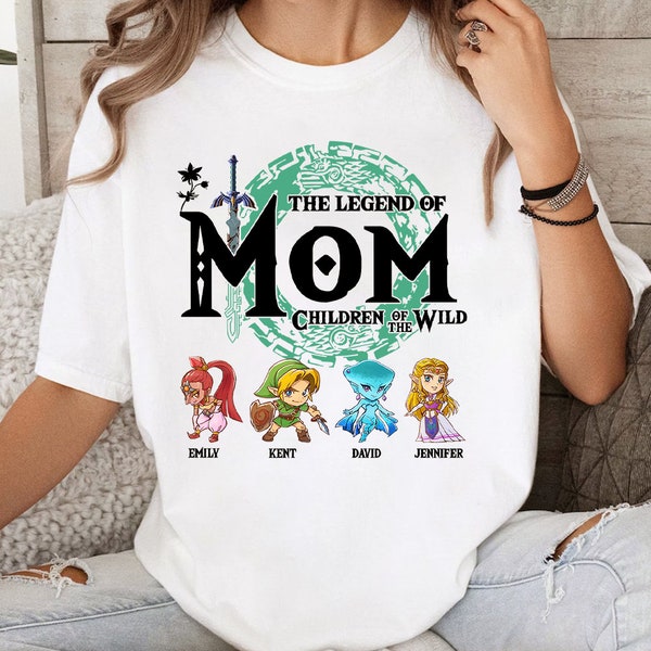 Chemise The Legend Of Mom personnalisée, chemise Zelda Korok, chemise maman Legend, Breath of the wild, chemise Zelda, larmes du royaume, chemise Gamer