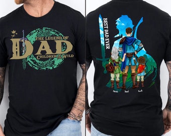 Chemise personnalisée The Legend Of Dad, chemise Zelda, Breath of the wild, chemise papa Legend, chemise fête des pères, cadeau pour papa grand-père, chemise gamer