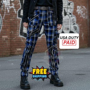 Pantaloni Divisi Stretti Per Donne Di Banned A Striscie Metá - Foto 4