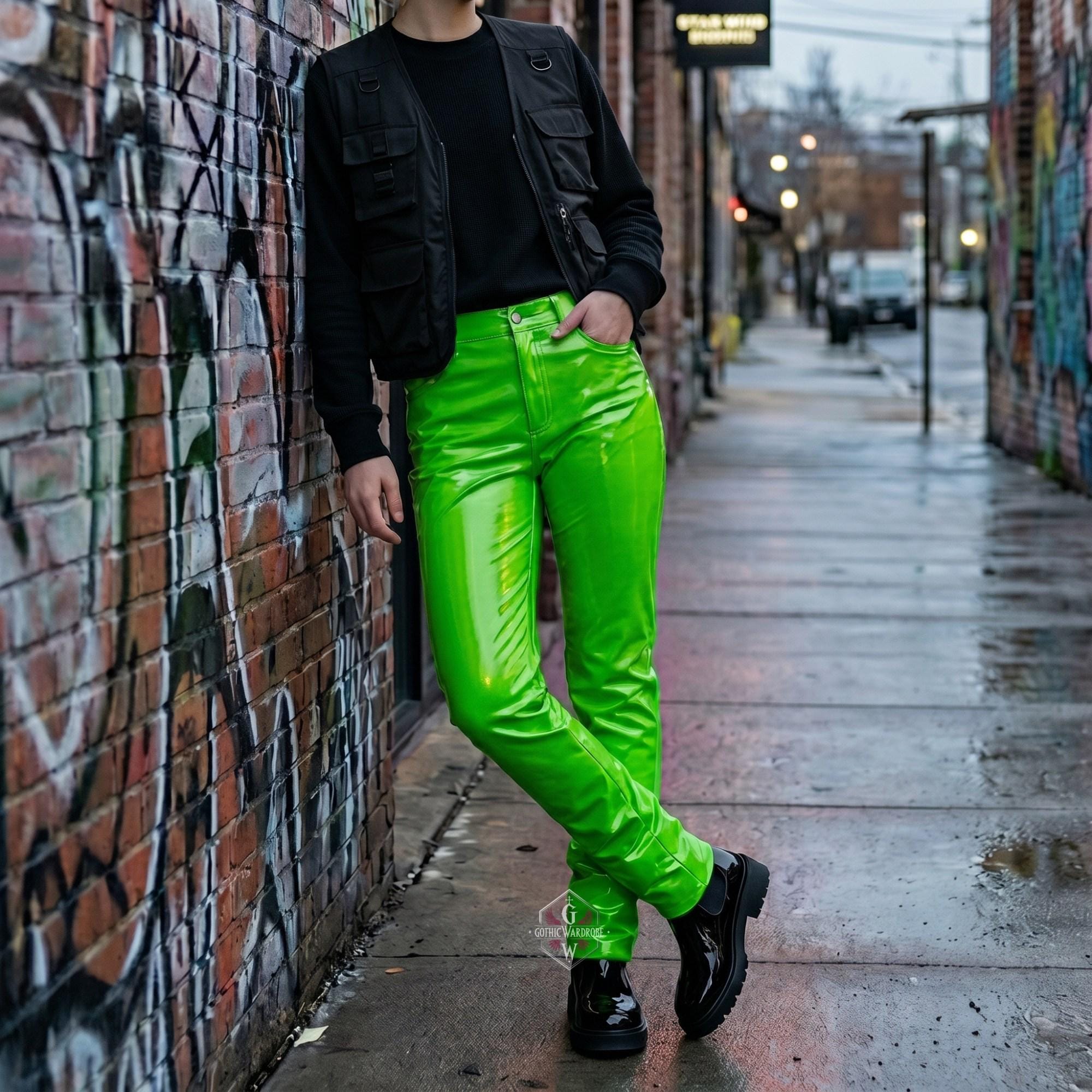 Lime Green Trousers - Etsy