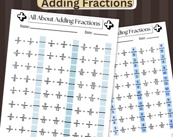 Adding Fractions Practice Problems | Math Worksheet | Answer Key | Beginner Level | PDF Download Printable