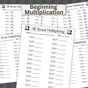 Multiplication Practice Problems Worksheets | Answer Keys | Beginner Level | PDF Download Printable image 1