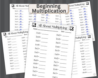 Multiplication Practice Problems Worksheets | Answer Keys | Beginner Level | PDF Download Printable