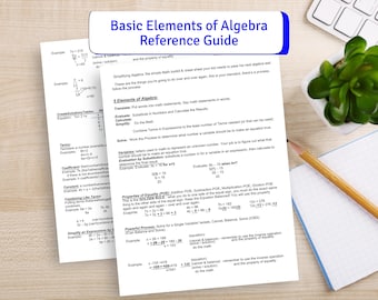 PreAlgebra Reference Guide: Basic Elements of Algebra, Vocabulary PDF Download with Examples