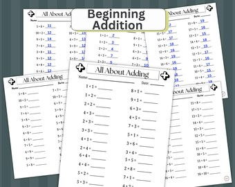 Addition Practice Problems Worksheets | Answer Keys | Beginner Level | PDF Download Printable