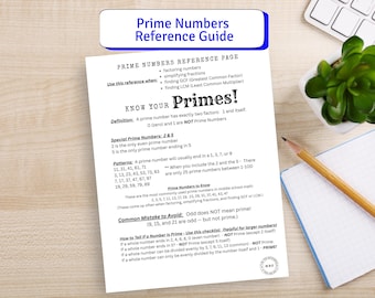 素数の参考ページ：中学校数学の印刷可能な学習ガイド、PDF