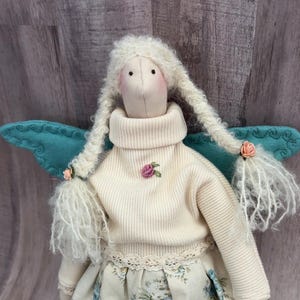 Handmade Tilda Angel Cloth Doll 18” | Shabby Chic Vintage Floral Home Decor | Cottagecore Gift for Her