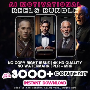 3000+ AI Motivational Reels Pack | Viral Video Templates | TikTok Instagram Reels YouTube Shorts | Digital Download