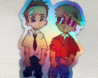 jack + tyler small holographic sticker